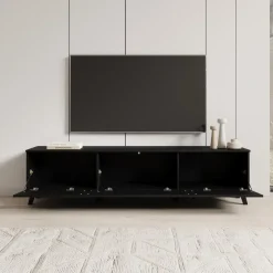 Tv Meubels-Meubella - Hydra - TV-Meubel - Zwart - 180 cm