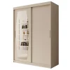 Kledingkasten|Kledingkasten-Meubella - Kledingkast Azai - Beige - 150 cm - Met spiegel