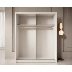 Meubella - Kledingkast Azul - Wit - 180 cm - Met spiegel