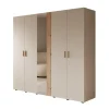 Draaideurkasten-Meubella - Kledingkast Bahia - Beige - 224 cm - Met spiegel