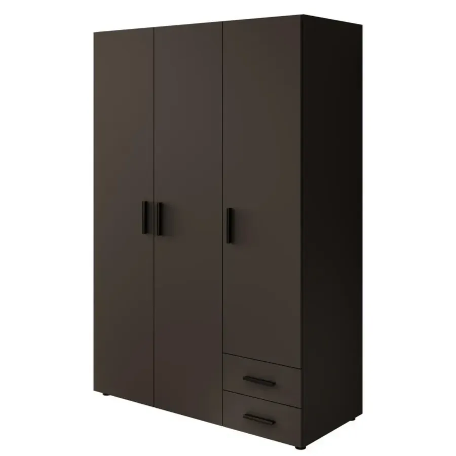 Draaideurkasten-Meubella - Kledingkast Bellini - Antraciet - 120 cm