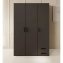 Draaideurkasten-Meubella - Kledingkast Bellini - Antraciet - 120 cm