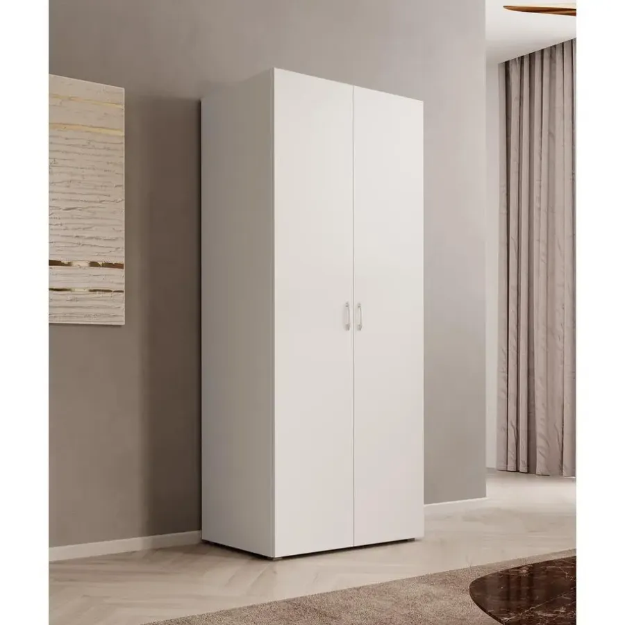 Kledingkasten|Kledingkasten-Meubella - Kledingkast Bernd - Wit - 74 cm