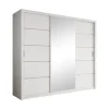 Meubella - Kledingkast Blake - Wit - 250 cm - Met spiegel