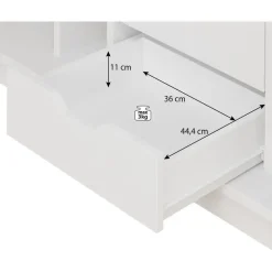 Meubella - Kledingkast Blake - Wit - 250 cm - Met spiegel