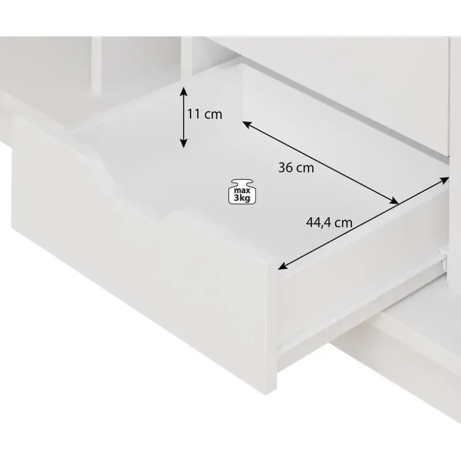 Meubella - Kledingkast Blake - Wit - 250 cm - Met spiegel