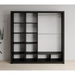 Meubella - Kledingkast Blake - Mat Zwart - 220 cm