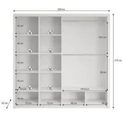 Meubella - Kledingkast Blake - Mat Zwart - 220 cm