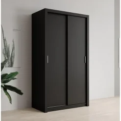 Schuifdeurkasten-Meubella - Kledingkast Blake - Mat Zwart - 120 cm
