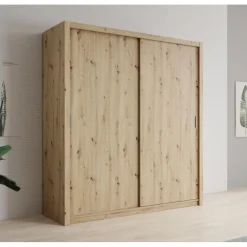 Schuifdeurkasten-Meubella - Kledingkast Blake - Eiken - 200 cm