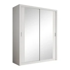Kledingkasten|Kledingkasten-Meubella - Kledingkast Blake - Wit - 180 cm - Met spiegel