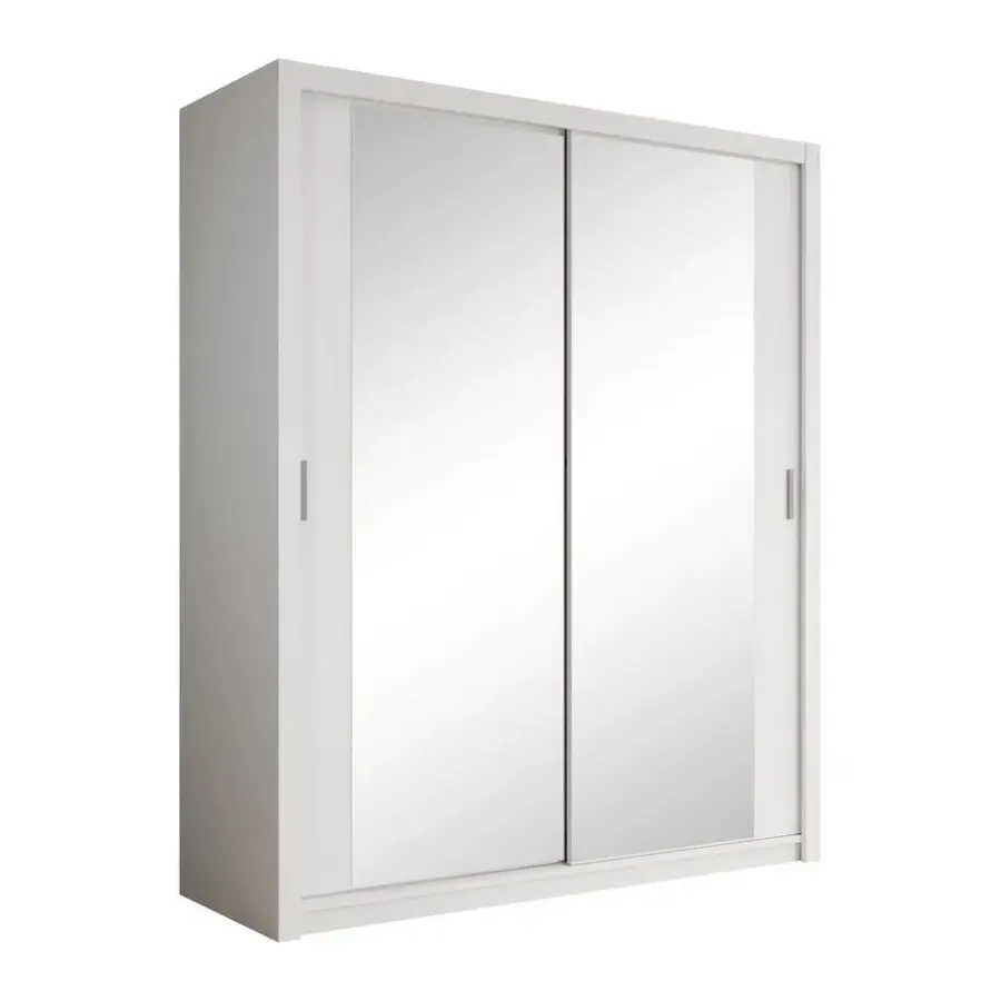 Kledingkasten|Kledingkasten-Meubella - Kledingkast Blake - Wit - 180 cm - Met spiegel