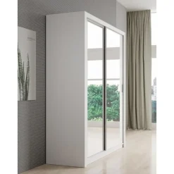Kledingkasten|Kledingkasten-Meubella - Kledingkast Blake - Wit - 180 cm - Met spiegel