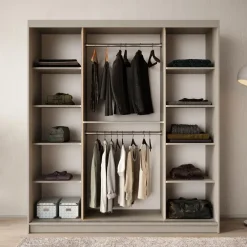 Meubella - Kledingkast Bravanti - Beige - 180 cm