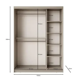 Meubella - Kledingkast Bravanti - Beige - 150 cm