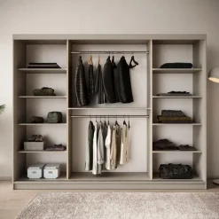 Meubella - Kledingkast Bravanti - Beige - 250 cm