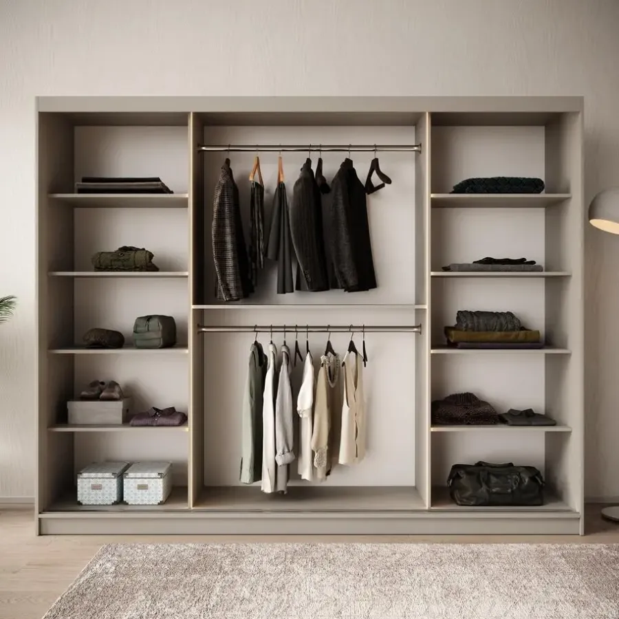 Meubella - Kledingkast Bravanti - Beige - 250 cm