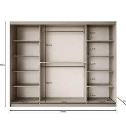 Meubella - Kledingkast Bravanti - Beige - 250 cm