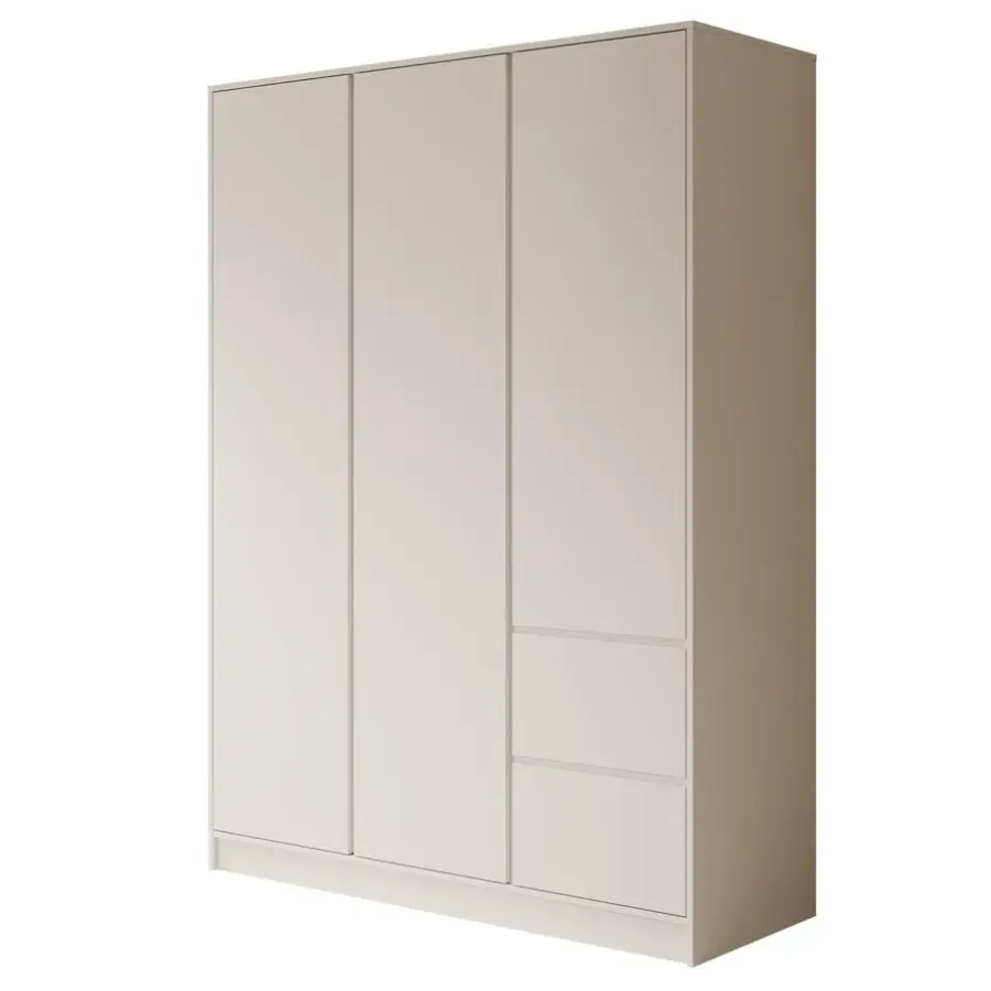 Draaideurkasten-Meubella - Kledingkast Brett - Wit - 147 cm