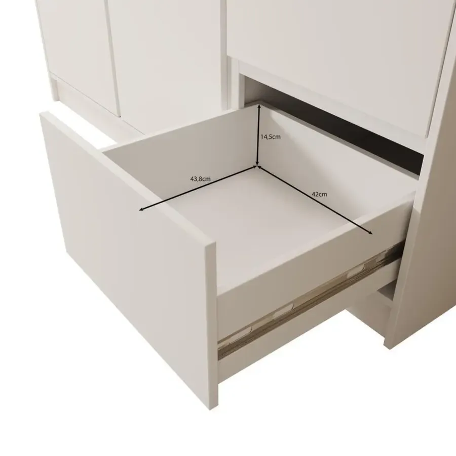 Draaideurkasten-Meubella - Kledingkast Brett - Wit - 147 cm