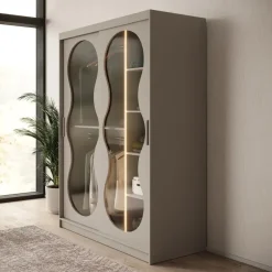Schuifdeurkasten-Meubella - Kledingkast Bunaro - Beige - 150 cm