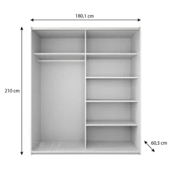 Schuifdeurkasten-Meubella - Kledingkast Colorado - Wit - 180 cm - Met spiegel