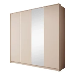 Schuifdeurkasten-Meubella - Kledingkast Desert - Beige - 220 cm - Met spiegel