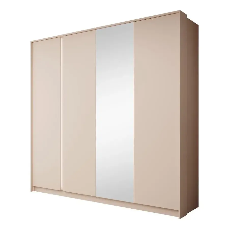 Schuifdeurkasten-Meubella - Kledingkast Desert - Beige - 220 cm - Met spiegel