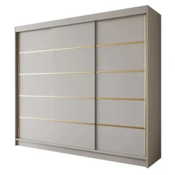 Schuifdeurkasten-Meubella - Kledingkast Eagle - Beige - 250 cm