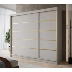 Schuifdeurkasten-Meubella - Kledingkast Eagle - Beige - 250 cm