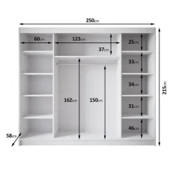Schuifdeurkasten-Meubella - Kledingkast Eagle - Beige - 250 cm
