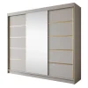 Kledingkasten|Kledingkasten-Meubella - Kledingkast Eagle - Beige - 250 cm - Met spiegel