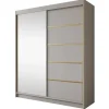 Schuifdeurkasten-Meubella - Kledingkast Eagle - Beige - 180 cm - Met spiegel