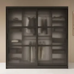 Meubella - Kledingkast Fessaro - Zwart - 200 cm