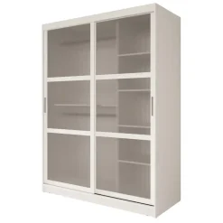 Schuifdeurkasten-Meubella - Kledingkast Fessaro - Wit - 150 cm