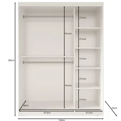 Schuifdeurkasten-Meubella - Kledingkast Fessaro - Wit - 150 cm