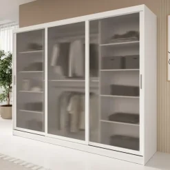 Meubella - Kledingkast Fessaro - Wit - 250 cm