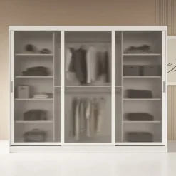 Meubella - Kledingkast Fessaro - Wit - 250 cm