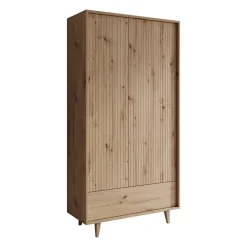 Kledingkasten|Kledingkasten-Meubella - Kledingkast Fuzeta - Eiken - 92 cm