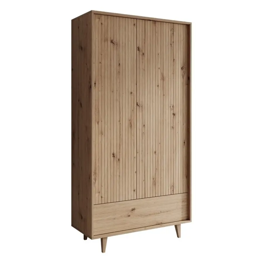 Kledingkasten|Kledingkasten-Meubella - Kledingkast Fuzeta - Eiken - 92 cm