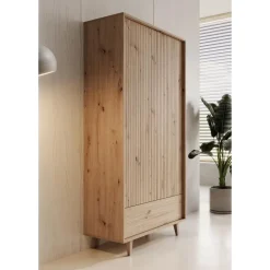 Kledingkasten|Kledingkasten-Meubella - Kledingkast Fuzeta - Eiken - 92 cm