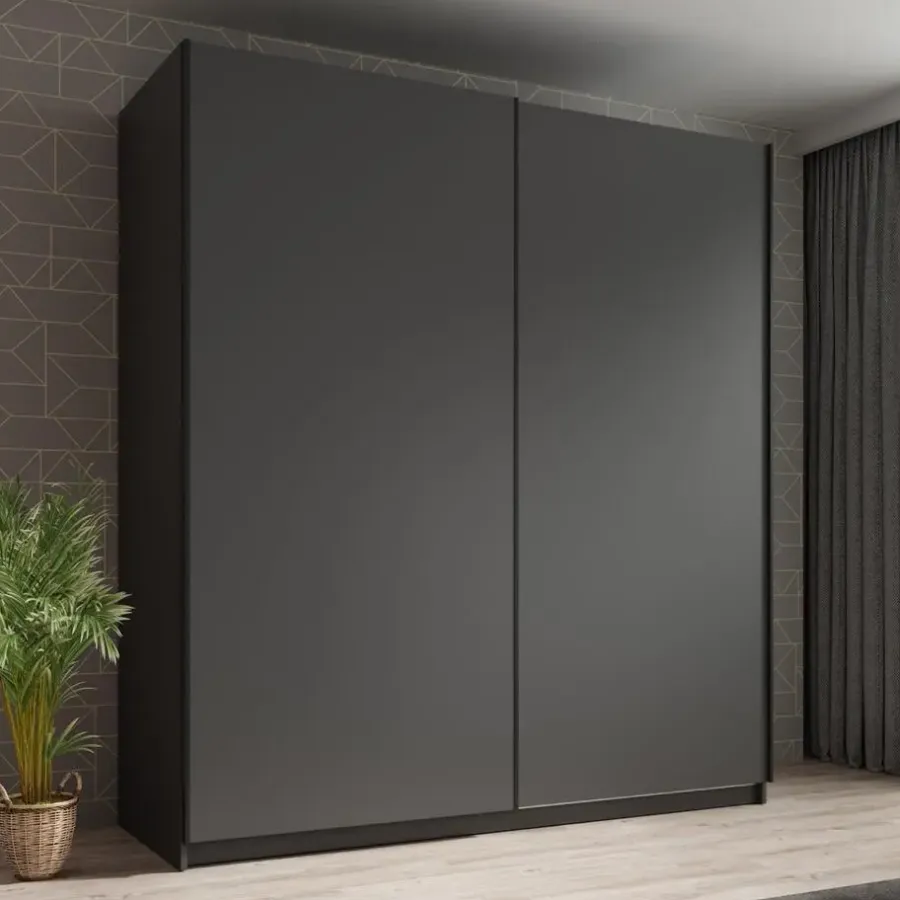 Meubella - Kledingkast Ganaro - Grijs - 180 cm