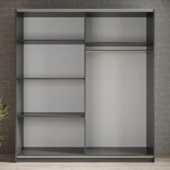 Meubella - Kledingkast Ganaro - Grijs - 180 cm