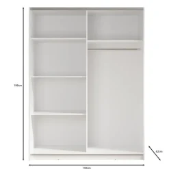 Meubella - Kledingkast Ganaro - Eiken - 150 cm - Met spiegel