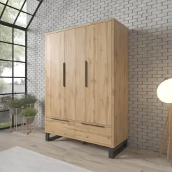 Kledingkasten|Kledingkasten-Meubella - Kledingkast Harlow - Eiken - 145 cm