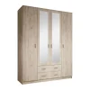 Kledingkasten|Kledingkasten-Meubella - Kledingkast Hinto - Grijs Eiken - 160 cm - Met spiegel