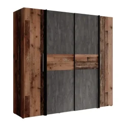 Kledingkasten|Kledingkasten-Meubella - Kledingkast Kassel - Old wood - Grijs - 200 cm