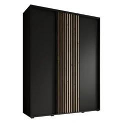 Meubella - Kledingkast Leandro - Zwart - 180 cm