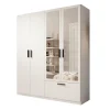 Draaideurkasten-Meubella - Kledingkast Lillian - Wit - 180 cm - Met spiegel