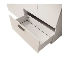 Draaideurkasten-Meubella - Kledingkast Lillian - Wit - 180 cm - Met spiegel